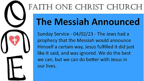 The Messiah Announced