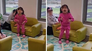 Little Girl Has Emotional Breakdown When Picked Up From School