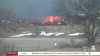 Multiple crews respond to fire at Heartland Farms in Bennington