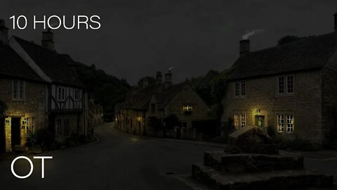 Windy Night at Castle Combe | Cold Wind & Blowing Leaves | Relax | Study | Sleep | 10 HOURS