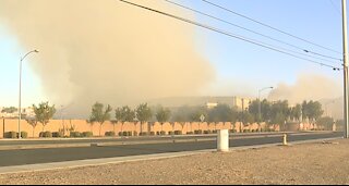 Firefighters battle 2-alarm fire in North Las Vegas
