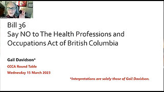 THE HEALTH PROFESSIONS AND OCCUPATIONS ACT (Bill C36)