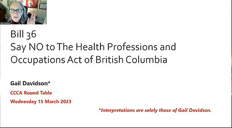 THE HEALTH PROFESSIONS AND OCCUPATIONS ACT (Bill C36)