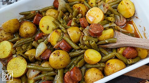 Sausage Green Bean Potato Casserole Like Grandma Used to Make!