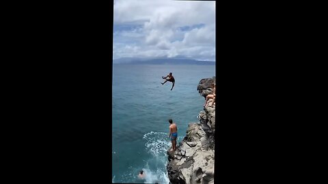 dude tries jump trick shot off rock doesn't end well