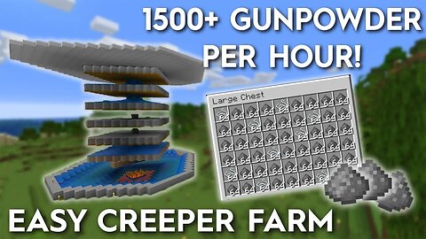 Minecraft Creeper Farm - Easy 1500+ Gunpowder Per Hour | Minecraft GunPowder Farm 1.19 |