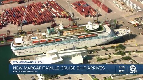 Margaritaville at Sea cruise ship docks at Port of Palm Beach