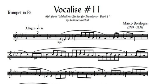 🎺🎺 [TRUMPET VOCALISE ETUDE] Marcos Bordogni Vocalise for Trumpet #11 (Demo Solo and play-along)