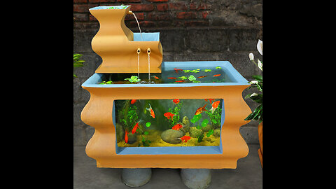 Amazing cement ideas! How to make wavy beautiful aquarium at home