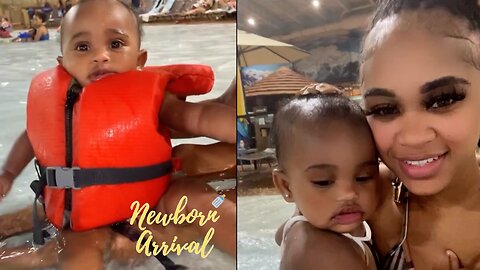 Kodak Black & Daijanae Ward's Daughter Izzy Goes To The Water Park For The 1st Time! 🌊