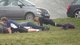 Carol Vorderman Working Out In The Park Pics - Booty