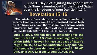 Rev 15-16. fourth day of contending for the one true faith, and why the temple was destroyed.