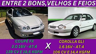 ENTRE 2 CARROS - HYUNDAI COUPÊ 2001 X TOYOTA COROLLA 1998 - DESIGNER DE GOSTO DUVIDOSO MAS É BOM