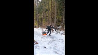 Hot tent camping near a mountain lake