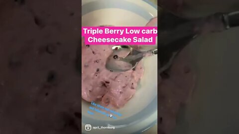Triple Berry keto/ low carb cheesecake salad