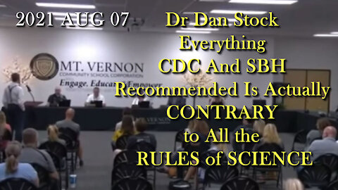 2021 AUG 07 Dr Dan Stock Everything CDC And SBH Recommended Is Actually CONTRARY to RULES of SCIENCE