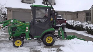 Two Inexpensive Snow Options and Original Tractor Cab in Action!