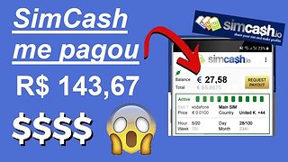 💥SimCash💥Recebi R$ 143,67 💥 Ganhe EUROS com SEU SMS💥