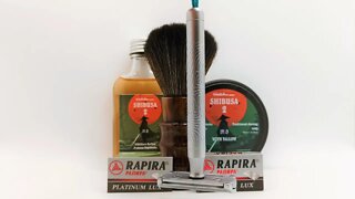 Style choice shave 2022, MÜHLE Companion Razor, Rapira Platinum Lux, Frank Shaves G5 Synthetic Brush