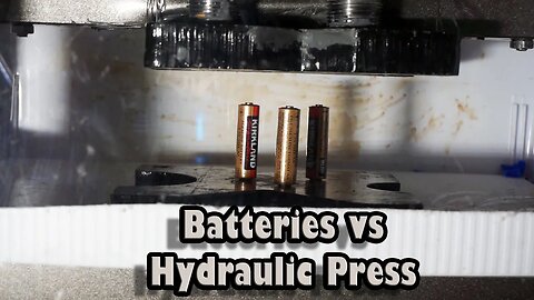 Batteries Crushed By Hydraulic Press