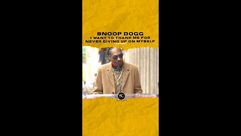 @snoopdogg I want to thank me for never giving up on myself. #snoopdogg 🎥 @variety