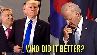 Watch Joe Biden pose with World Leaders vs. Donald Trump 😂