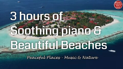 Soothing music with piano and sea waves sound for 3 hours, music for sleeping and healing