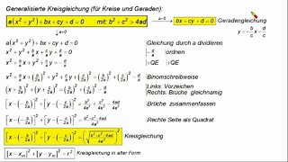 Kreisgleichung 3 ►Generalisierte Kreisgleichung 1