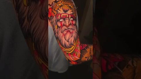 The Most Badass Tribal Tiger Tattoo #shorts #tattoos #inked #youtubeshorts