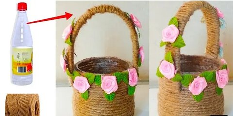 Bottle craft| Waste ideas| How to make basket