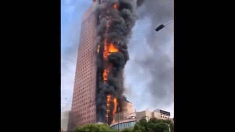 Massive fire at China sky scrapper belonging to Changsha Telecom