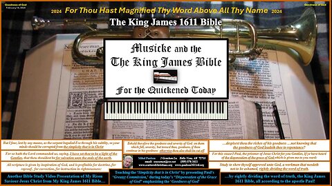 'Musicke' and the King James 1611 Bible to the Quickened