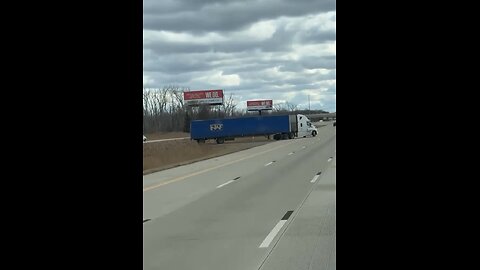 Truck Driver Makes Uturn On Highway
