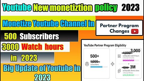 YouTube Big Monetization Update 2023 ! Creators सारी टेंशन ख़त्म कर दी 😀🤑 #helptoinfo2111
