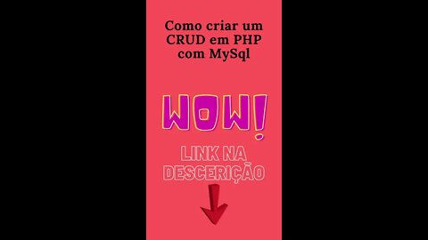 Como fazer um crud com php e mysql #Shorts