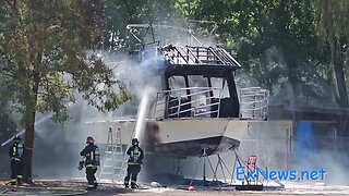 Okanagan Lake Paddlewheel Park Boat Fire