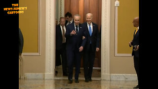 Biden's assisted walking with Dem Sen. Schumer: What a Wonderful Couple.