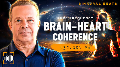 432.081 Hz PURE FREQUENCY Brain-Heart Coherence Meditation Binaural Beats | Black Screen