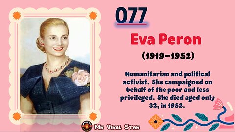 Eva Peron (1919–1952)| TOP 150 Women That CHANGED THE WORLD | Short Biography