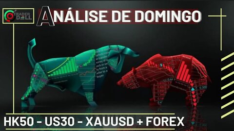 HK50 - US30 - XAUUSD - EURUSD ANÁLISE DE DOMINGO /FOREX /