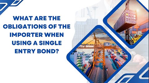 What Are The Obligations Of The Importer When Using A Single Entry Bond?