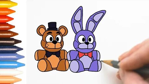 COMO DESENHAR FREDDY E BONNIE KAWAII - FÁCIL DE FAZER #fnaf #freddyfazbear #bonnie