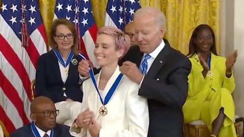 Joe Biden awards the Medal of Freedom to America-hating Megan Rapinoe and others