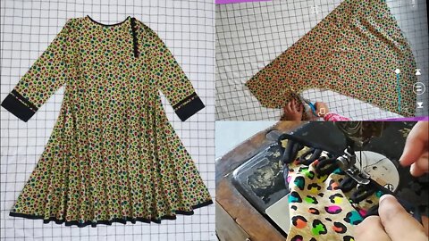 Umbrella kurti Cutting and Stitching.