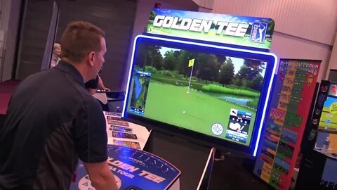 Hitting The Green In Golden Tee PGA Tour Arcade by Incredible Technologies