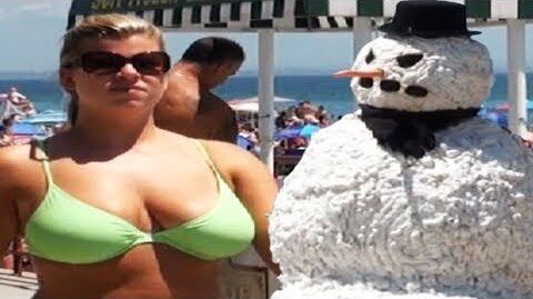 Scary Snowman Hidden Camera Practical Joke At The Beach (Best Reactions) | Season 1 Episode 14