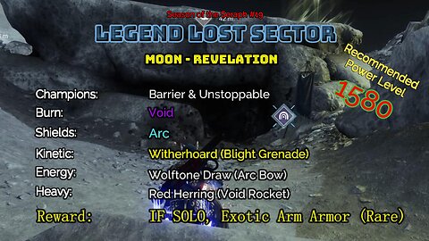 Destiny 2 Legend Lost Sector: Moon - K1 Revelation on my Warlock 1-21-23