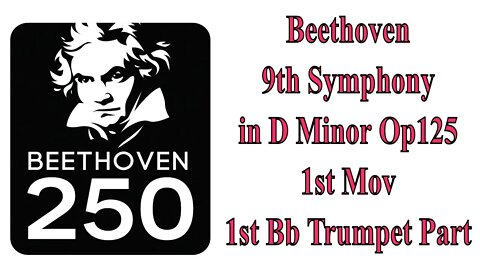 Beethoven 9th Symphony in D Minor Op125 , 1st Mov - [1st D Trumpet Part] (sheet music)
