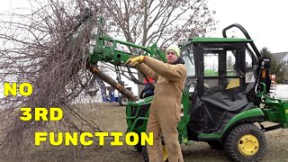 Electric Grapple in Action! No 3rd Function Needed! Compact Tractor.