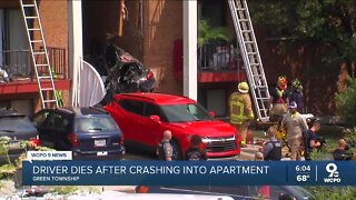 Driver dies after crashing into Green Township apartment complex